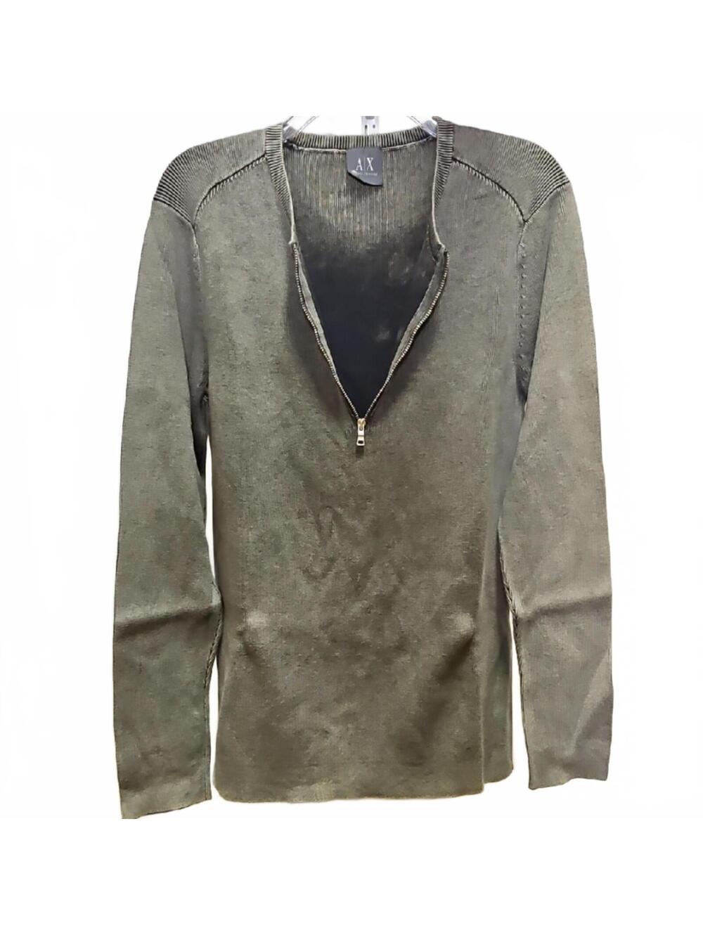 Armani Exchange | Men's Zip-Up Gray Sweater | L